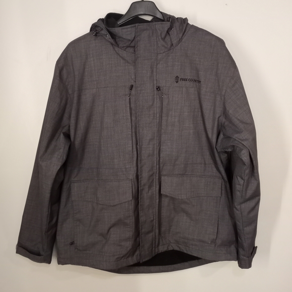 Free Country Men's Gray Softshell Lined Feence Full Zip Jacket. Size XL - Picture 1 of 16